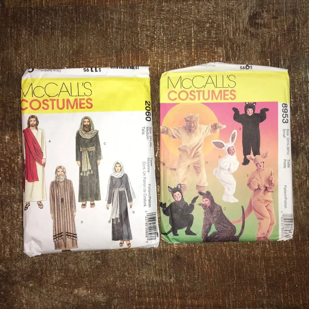 **Lot of 8** Sewing Patterns Mens Womens Unisex Halloween Costume Cosplay ALLCUT